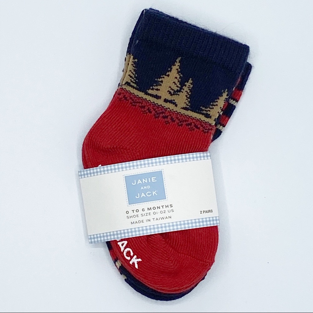 NWT Janie and Jack baby socks (2 pairs). 0-6mo.